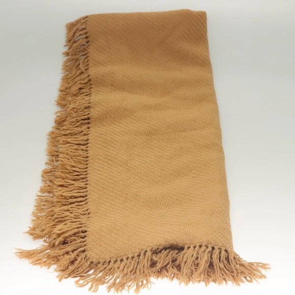 HERMES Blanket Wool 52""-68.5"" Beige Auth bs26877 - Picture 6 of 8